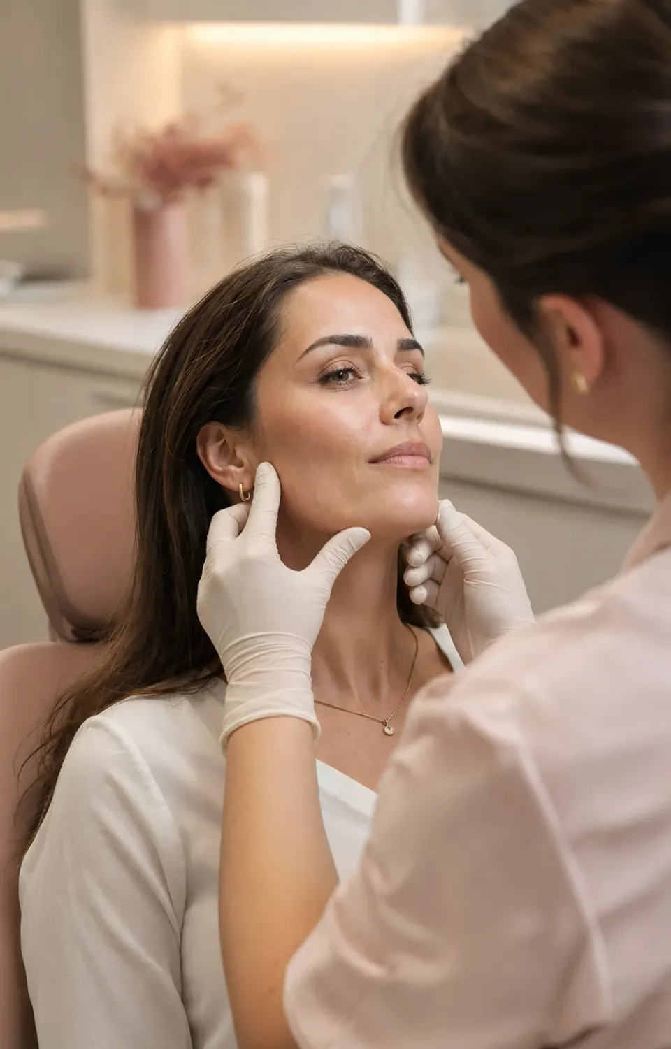 Evaluación de la zona mandibular y los músculos maseteros.