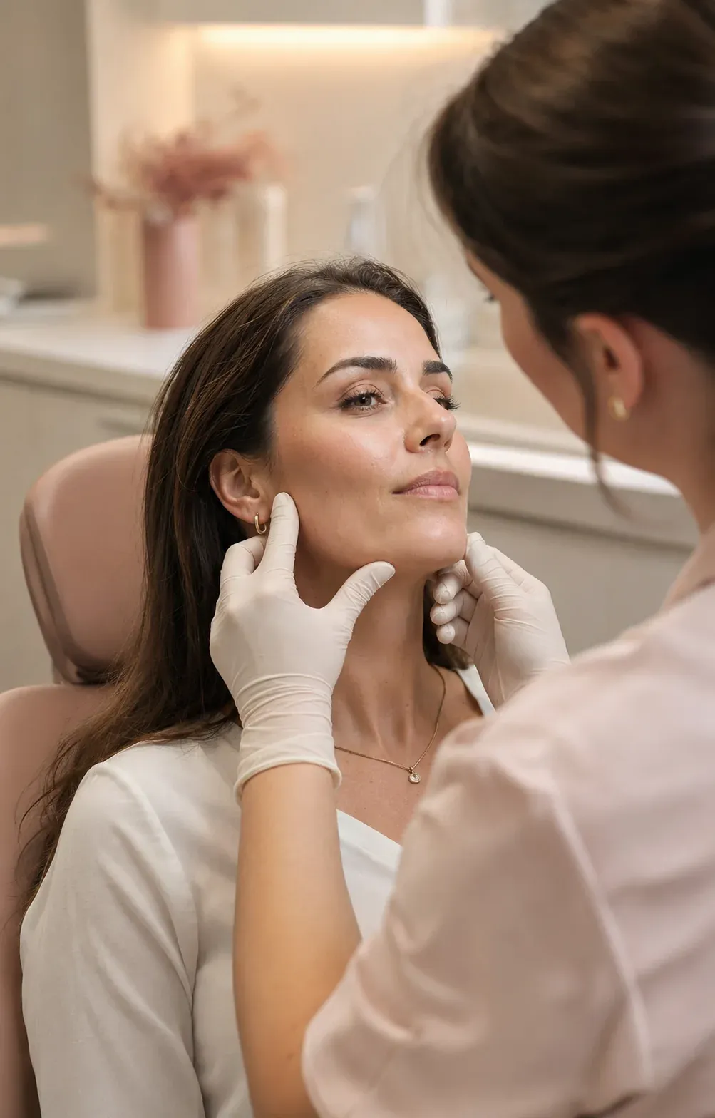Evaluación de la zona mandibular y los músculos maseteros.